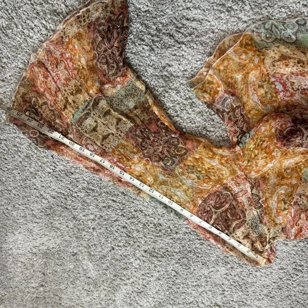 Johnny Was Kanarra Tiered Silk Blouse Flare Sleeves Boho Peasant Size Medium - Picture 7 of 10